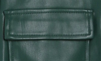 Shop Vigoss Faux Leather Belted Jacket In Jade