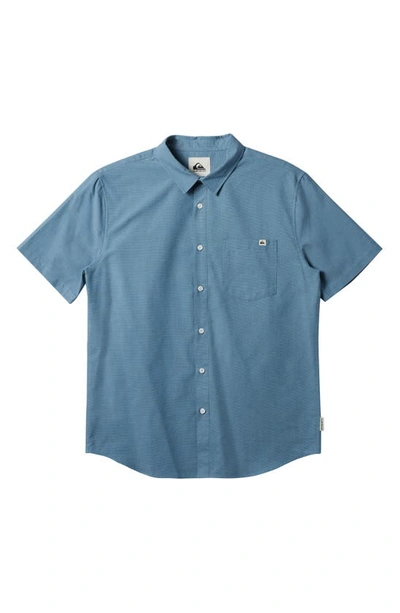 Shop Quiksilver Kids' Shoreline Button-up Shirt In Blue Shadow