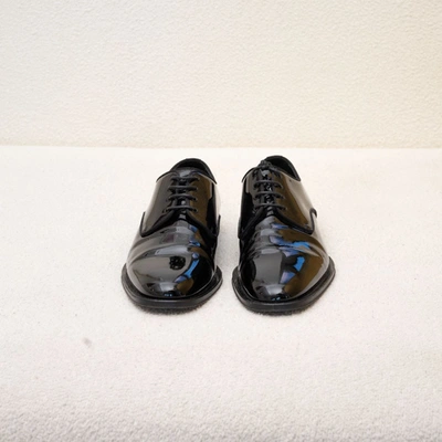 Pre-owned Dolce & Gabbana Derby Black Patent Leather Shoes, Uk8.5