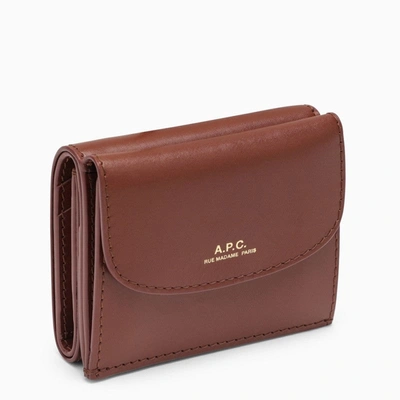 Shop Apc A.p.c. Genève Hazelnut Leather Trifold Wallet Women In Brown