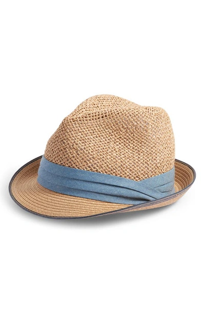 Shop Nordstrom Paper Straw Fedora In Camel Combo