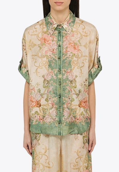 Shop Zimmermann August Silk Shirt In Multicolor