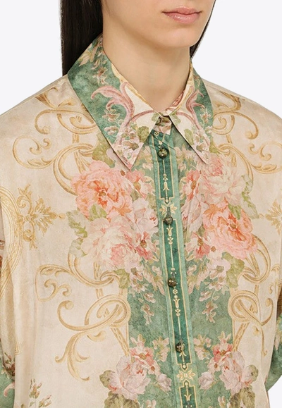 Shop Zimmermann August Silk Shirt In Multicolor