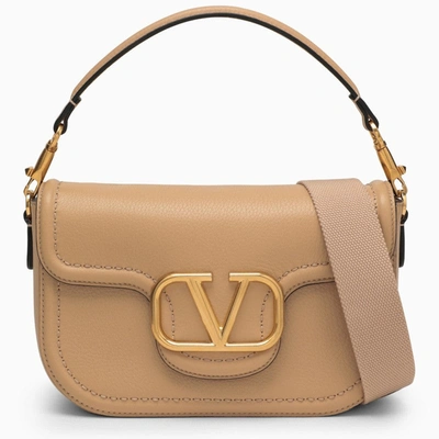 Shop Valentino Garavani Alltime Beige Shoulder Bag In Garnet Calfskin Women In Cream