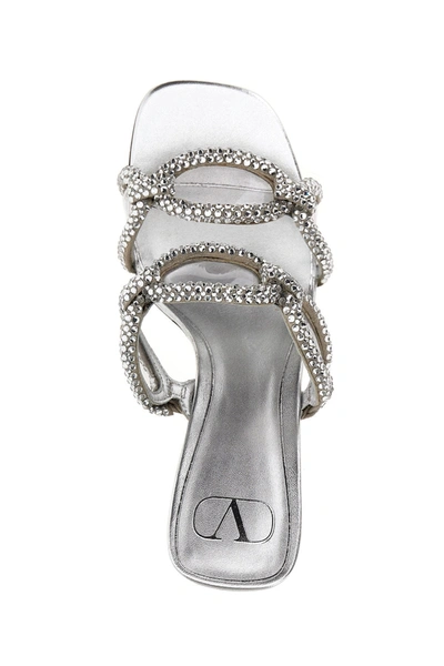 Shop Valentino Garavani Women 'chain 1967'  Garavani Sandals In Silver