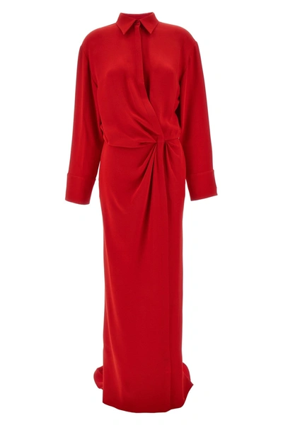 Shop Valentino Garavani Women  Cady Couture Long Dress In Red
