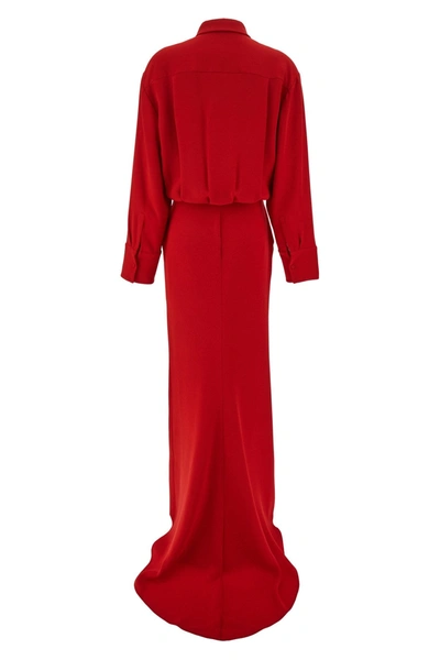 Shop Valentino Garavani Women  Cady Couture Long Dress In Red