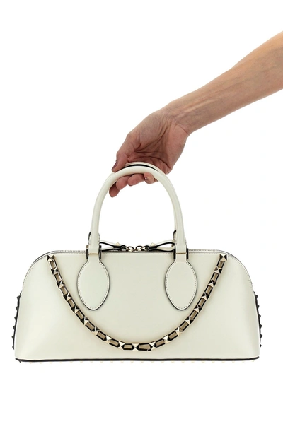 Shop Valentino Garavani Women  Garavani 'rockstud' Handbag In White