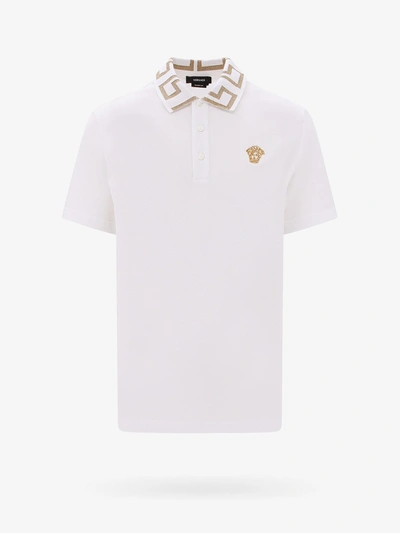 Shop Versace Man Polo Shirt Man White Polo Shirts