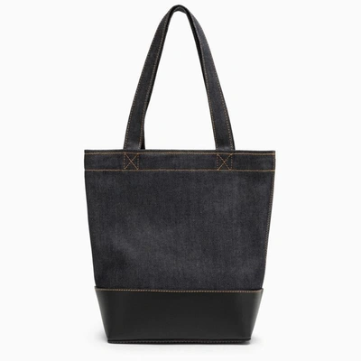 Shop Apc A.p.c. Axel Navy Small Tote Bag With Logo In Blue