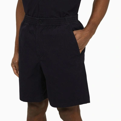 Shop Apc A.p.c. Dark Navy Bermuda Shorts In In Blue