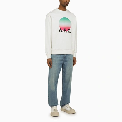 Shop Apc A.p.c. Logoed Crewneck Nolan Sweatshirt In White
