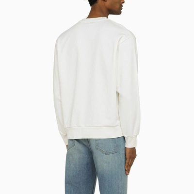 Apc White Crewneck Sweatshirt With Logo And Faded Circle Print For Men In White