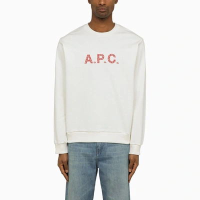 Shop Apc A.p.c. Logoed Crewneck Sweatshirt In White