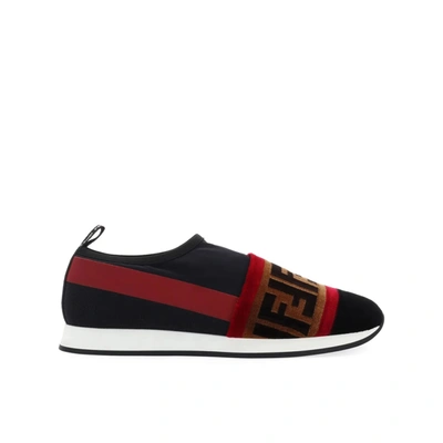 Fendi Black Fabric Sneakers In Black