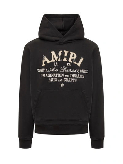 Shop Amiri Distressed Hoodie In Black