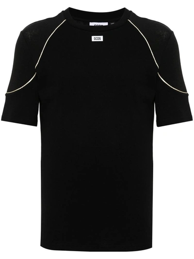 Shop Gcds Cotton T-shirt With Comma In Black