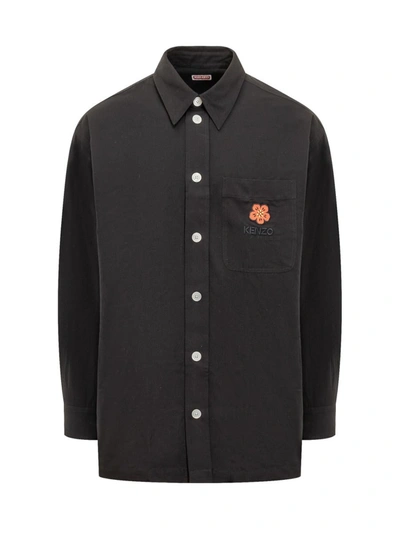 Shop Kenzo Boke Crest Oversize Shirt In Black