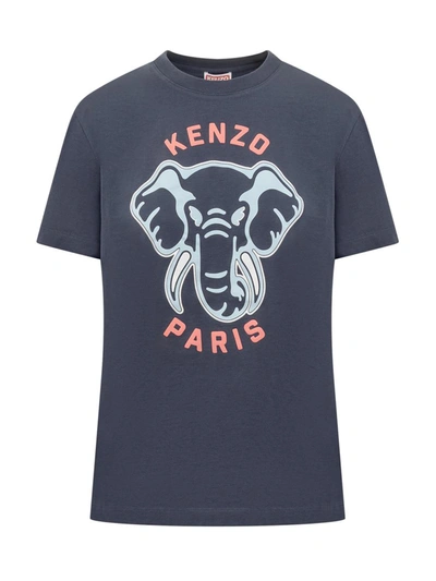 Shop Kenzo Elephant T-shirt In Blue