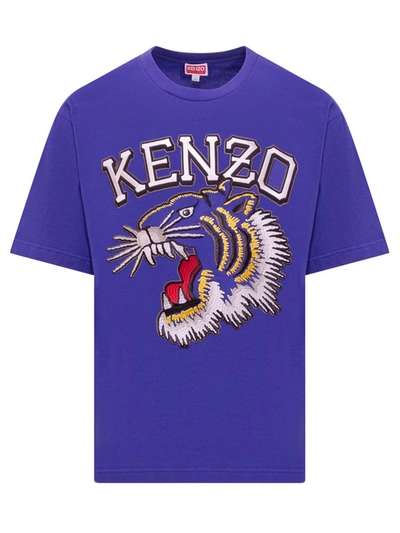 Shop Kenzo Tiger Varsity T-shirt In Purple