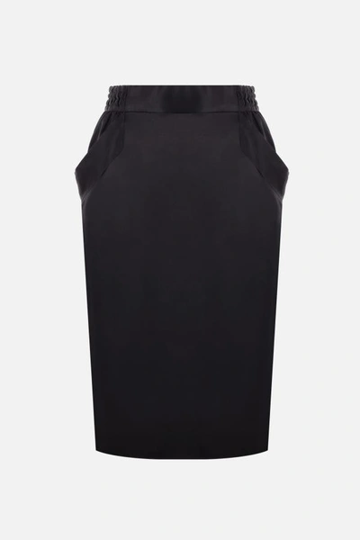 Shop Saint Laurent Midi Skirt In Black