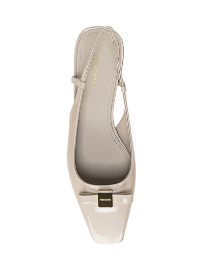 Shop Ferragamo Slingback With Bow In White