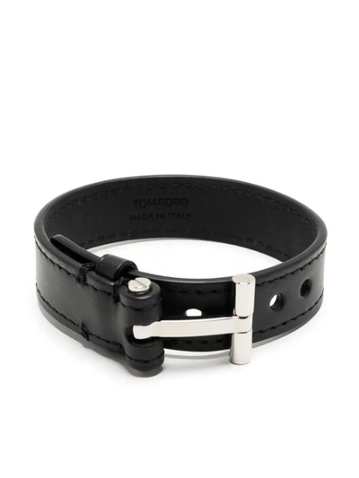 Shop Tom Ford T Hinge Bracelet Accessories In Black