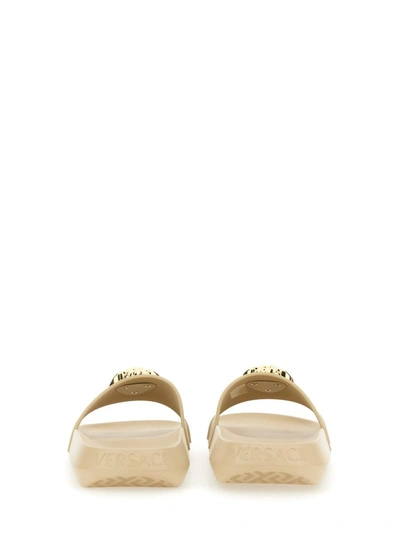 Shop Versace Slide Sandal "medusa" In Gold