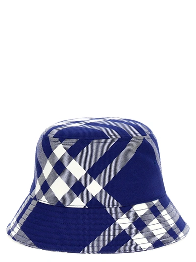 Shop Burberry Bucket Hat Check Hats In Blue