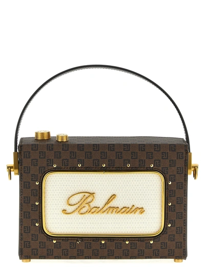 Shop Balmain Radio Hand Bags In Brown