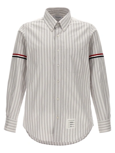 Shop Thom Browne Striped Shirt Shirt, Blouse In Gray