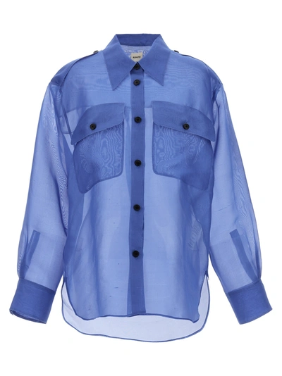 Shop Khaite Missa Shirt, Blouse Blue