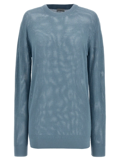 Shop Dries Van Noten Mixed Sweater, Cardigans Light Blue