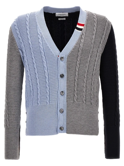 Shop Thom Browne Funmix Cable Sweater, Cardigans In Multicolor