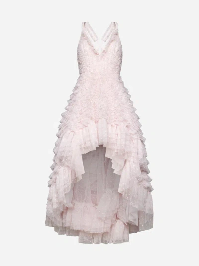 Shop Needle &amp; Thread Mia Cami Tulle High-low Gown In Peony Pink
