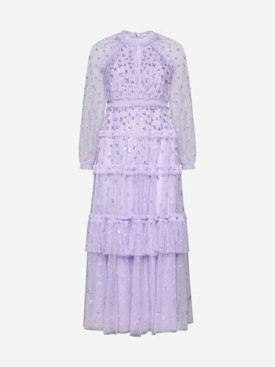 Shop Needle &amp; Thread Sequin Kisses Ankle Gown In Periwinkle Purple