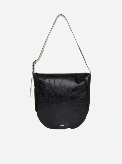 Shop Jil Sander Moon Medium Leather Bag In Black