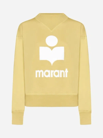 Shop Marant Etoile Moby Logo Cotton-blend Sweatshirt In Sunlight,ecru