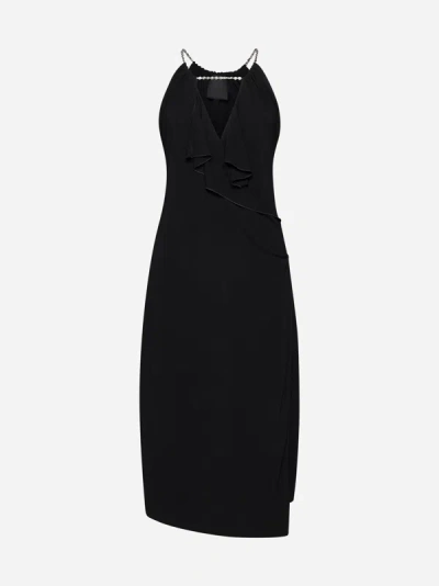 Shop Givenchy Viscose Midi Dress In Black