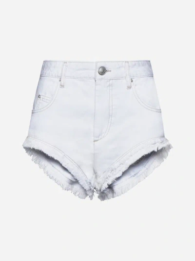 Shop Isabel Marant Eneidao Denim Shorts In White
