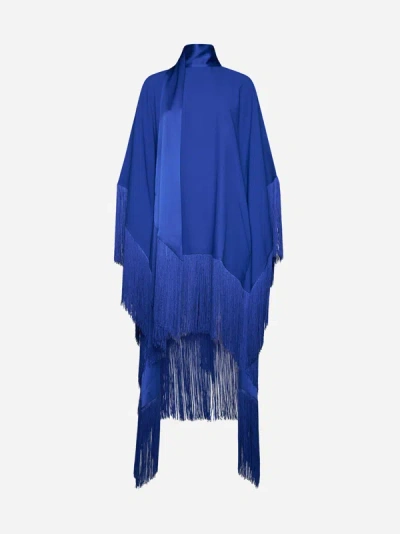 Shop Taller Marmo Mrs Ross Pohenix Viscose-blend Kaftan In Royal Blue