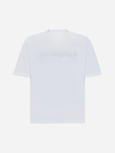 Shop Jacquemus Typo Cotton T-shirt In White