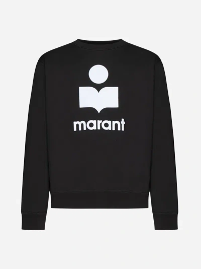 Shop Marant Mikoy Cotton-blend Sweatshirt In Faded Black,ecru