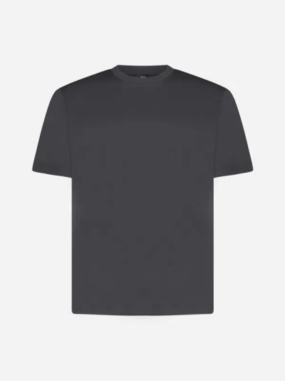 Shop Herno Cotton T-shirt In Metal Grey