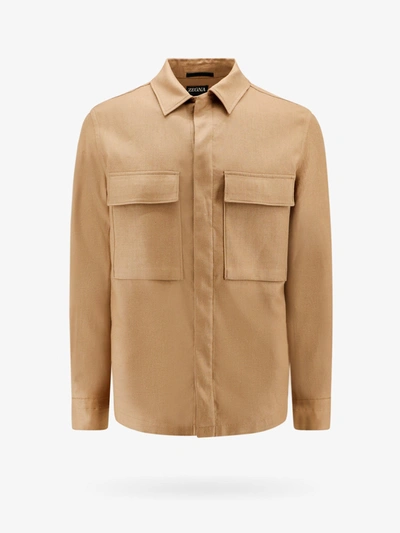 Shop Zegna Shirt In Brown