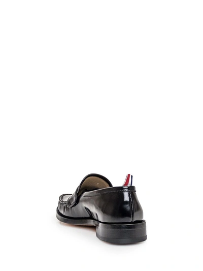 Shop Thom Browne Leather Moccasin In Black