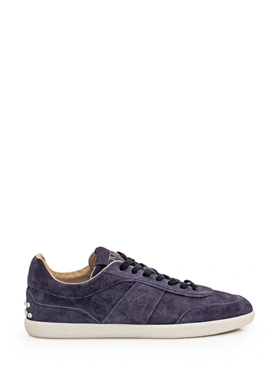 Shop Tod's Leather Sneaker In Blue
