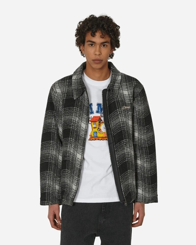 Shop Dime Wave Plaid Jacket Charcoal In Grey