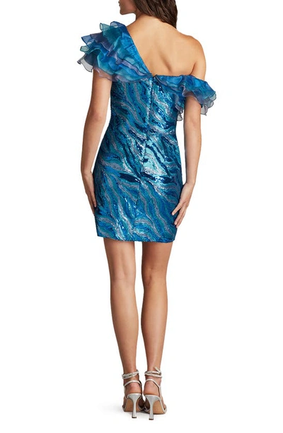 Shop Sho By Tadashi Shoji Sequin One-shoulder Sheath Cocktail Dress In Mediterranea