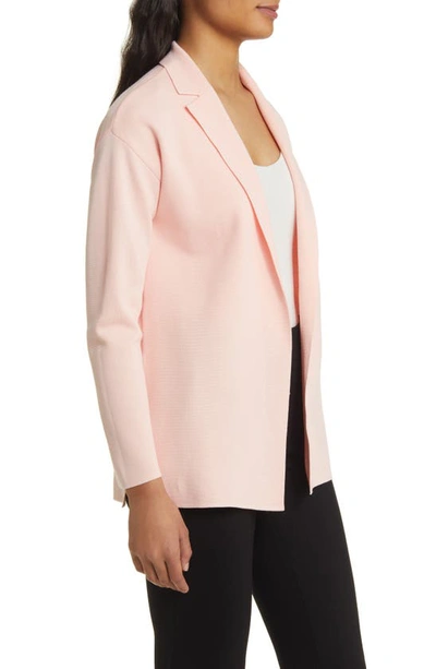 Shop Anne Klein Short Collared Sweater Jacket In Cherry Blossom